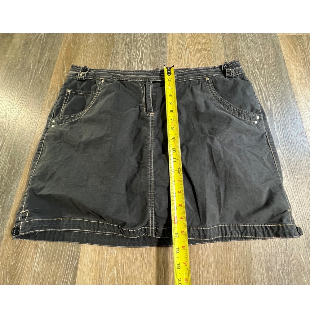 Avenue Perfect Poplin Skirt Womens 16 Black Contrast Stitch Utility Cargo 4936